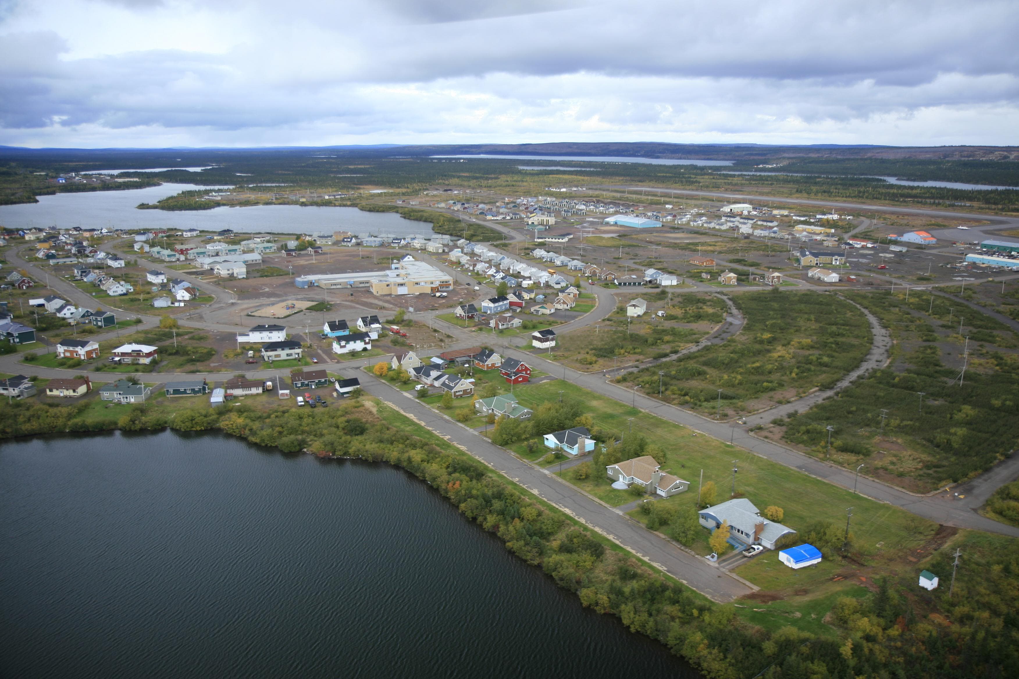 Vue aérienne de Schefferville, crédit photo: Pierre Bouchard